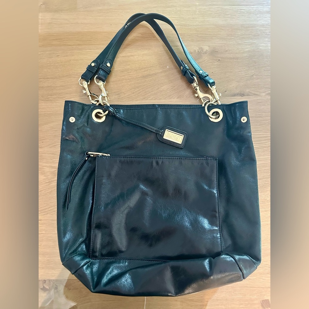 Elegant Black Leather Tote Bag